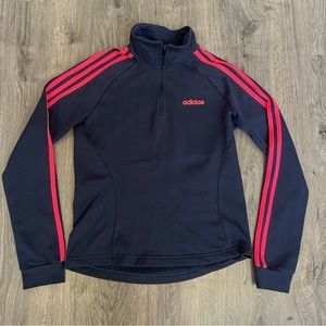 Adidas 3 stripe fleece pullover jacket